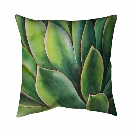 BEGIN HOME DECOR 20 x 20 in. Watercolor Agave Plant-Double Sided Print Indoor Pillow 5541-2020-FL137